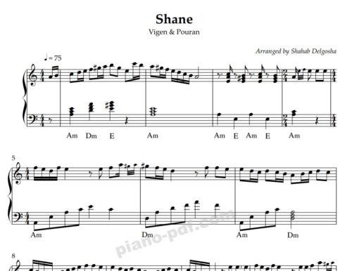 Shane Vigen Piano Sheet