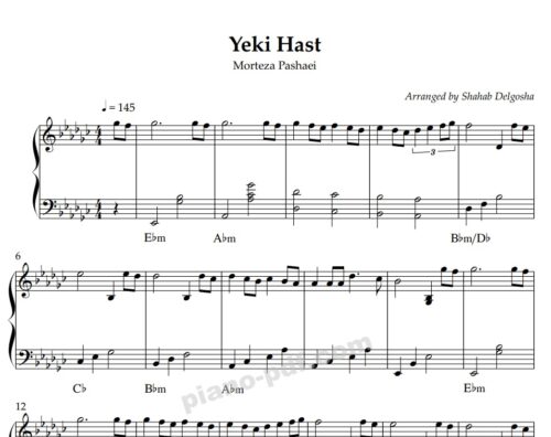 Yeki Hast Piano Sheet