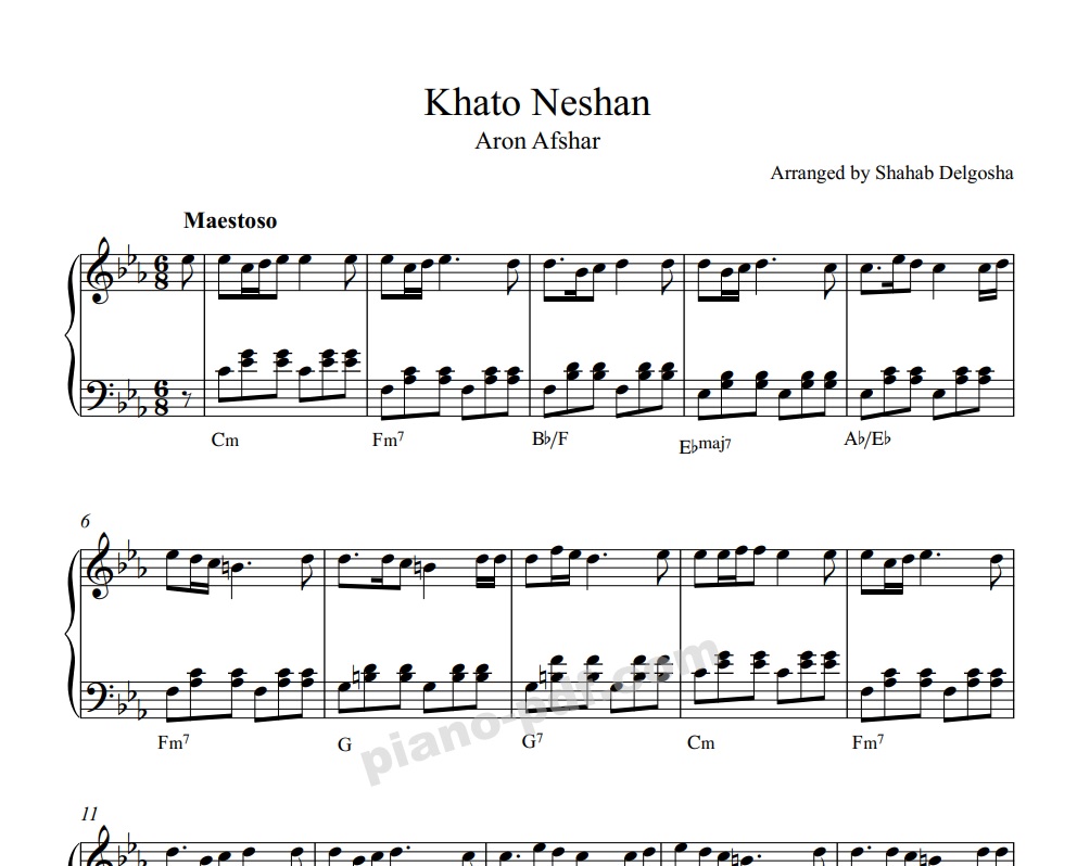 Khato Neshan Piano Sheet