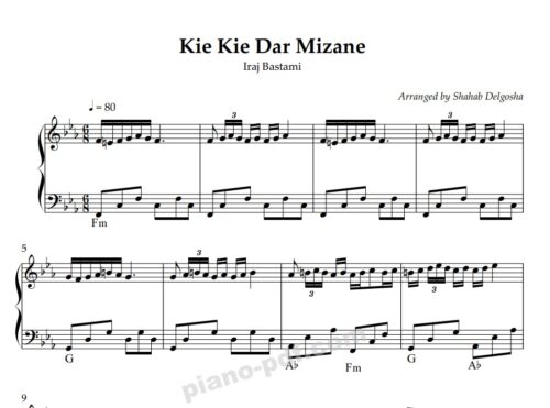 Kie Kie Dar Mizane Piano Sheet