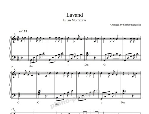 Lavand Piano Sheet