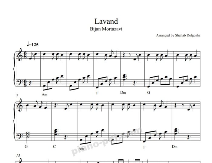 Lavand Piano Sheet