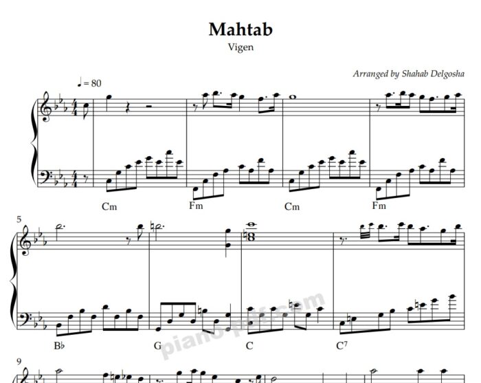 Mahtab Vigen Piano Sheet