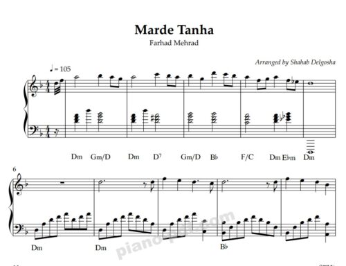 Marde Tanha Piano Sheet