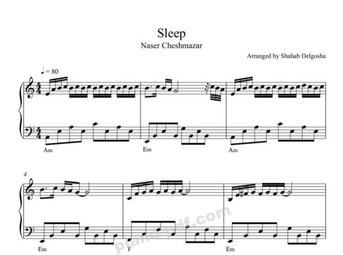 Sleep Naser Cheshmazar Piano Sheet