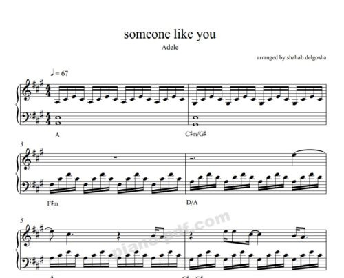 Someone Like You Piano Sheet