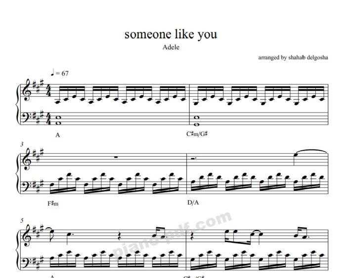 Someone Like You Piano Sheet