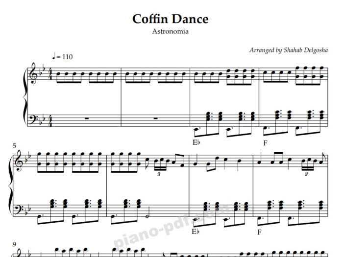 Astronomia Coffin Dance Piano Sheet