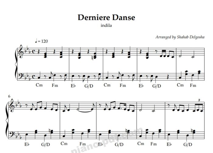 Derniere Danse Piano Sheet