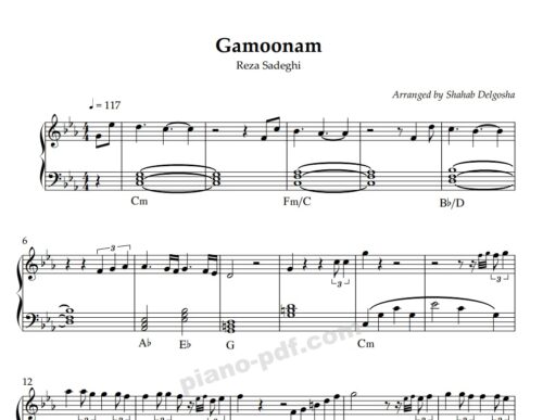 Gamoonam Piano Sheet