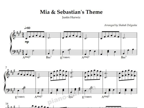 Mia and Sebastian Theme Piano Sheet