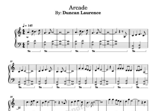 Arcade Piano Sheet