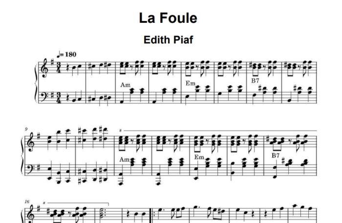 La Foule Piano Sheet