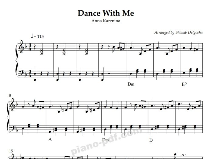 Dance With Me Anna Karenina Piano Sheet