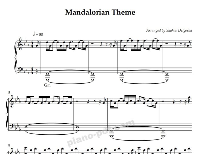 Mandalorian Theme Piano Sheet
