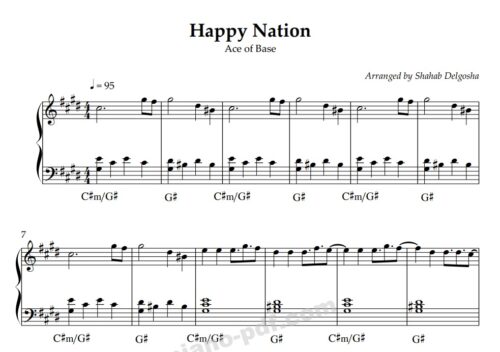 Happy Nation Piano Sheet