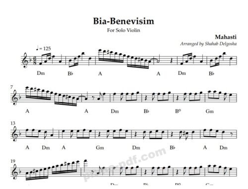 Bia Benevisim Violin Sheet Music