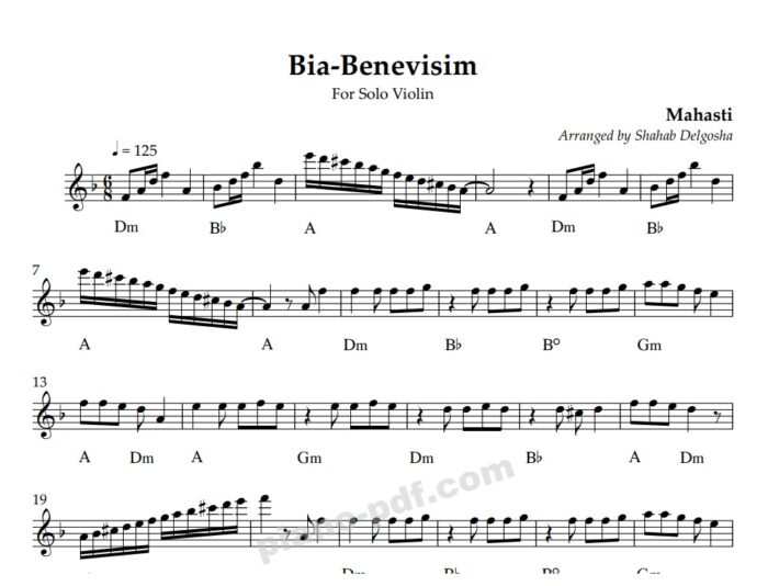 Bia Benevisim Violin Sheet Music
