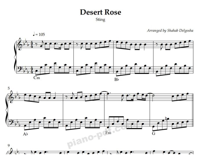 Desert Rose Piano Sheet