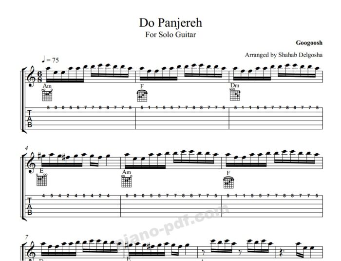 Do Panjereh Guitar Sheet Music