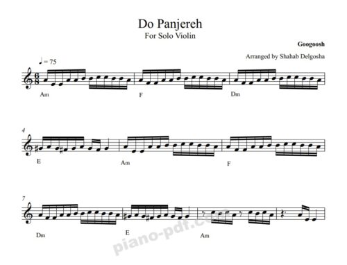 Do Panjereh Violin Sheet Music