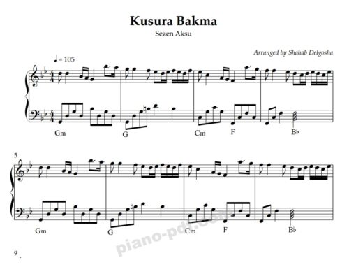 Kusura Bakma Piano Sheet