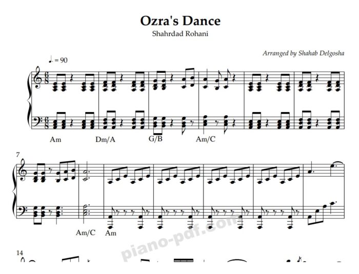 Ozra Dance Piano Sheet