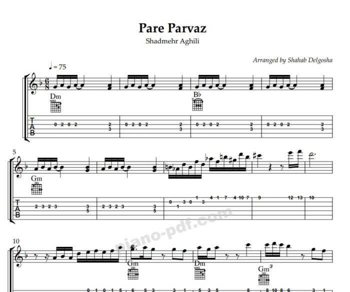 Pare Parvaz Guitar Sheet Music
