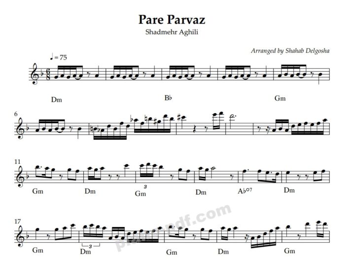 Pare Parvaz Violin Sheet Music