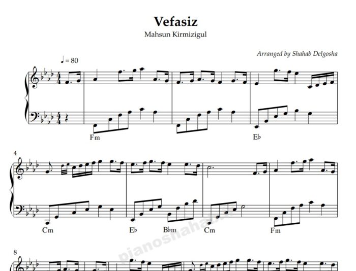Vefasiz Piano Sheet