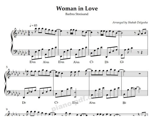 Woman in Love Piano Sheet