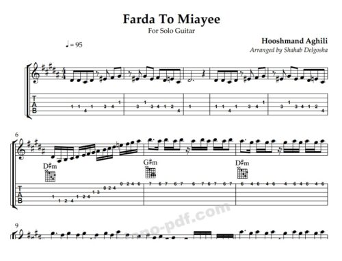 Farda To Miayee Guitar Sheet Music