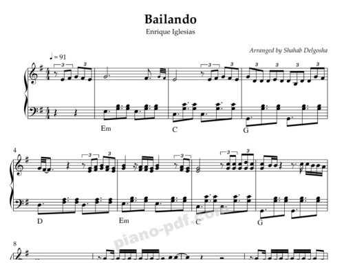 Bailando Piano Sheet