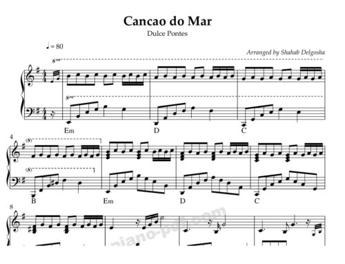 Cancao Do Mar Piano Sheet