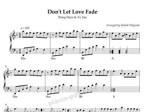 Don't Let Love Fade Piano Sheet