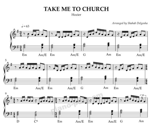 Take me to Church Piano Sheet
