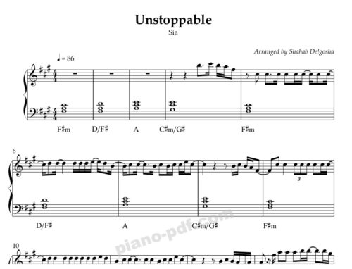 Unstoppable Piano Sheet