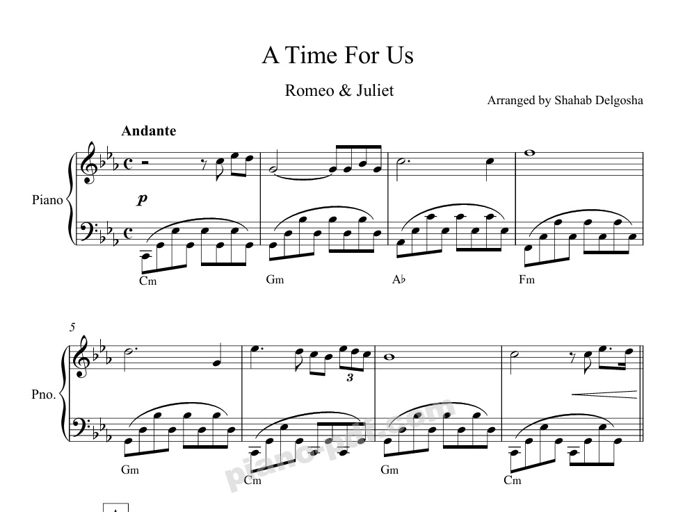 Romeo and Juliet Piano Sheet