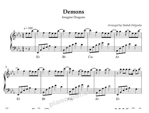 demons piano sheet
