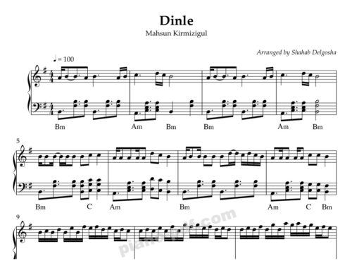 Dinle Piano Sheet