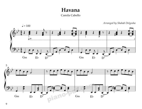 Havana Piano Sheet