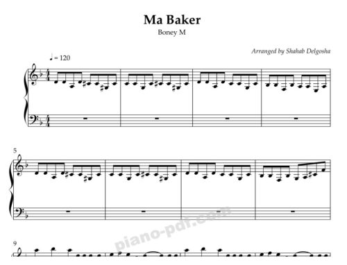 Ma Baker Piano Sheet